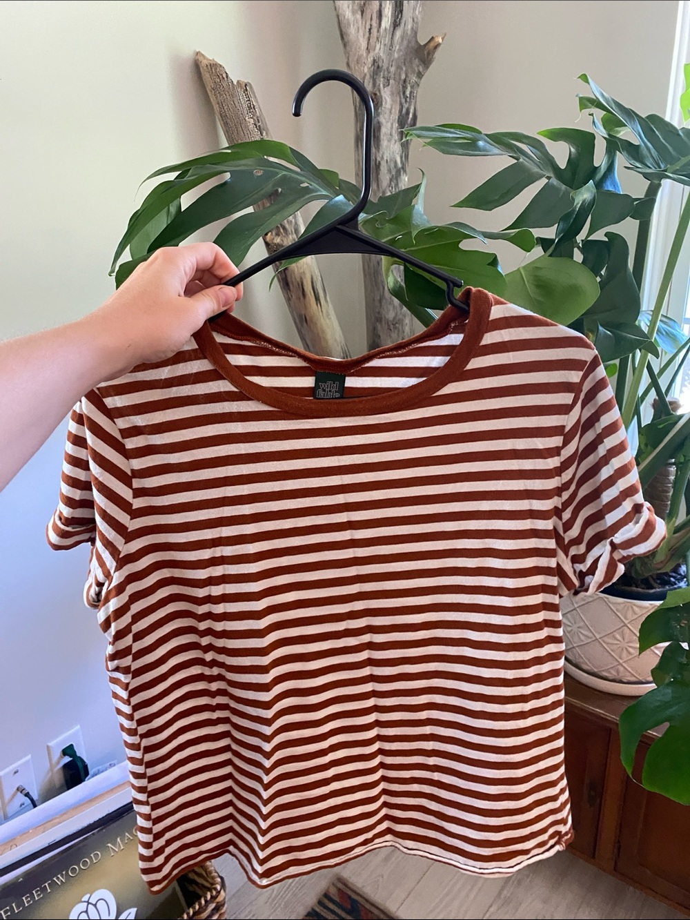 Wild fable rustic orange striped shirt